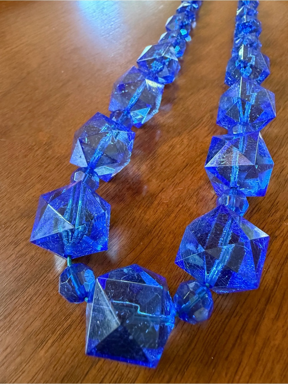 Faceted Blue Statement Beaded Necklace by Joan Rivers 18” - Picture 1 of 9